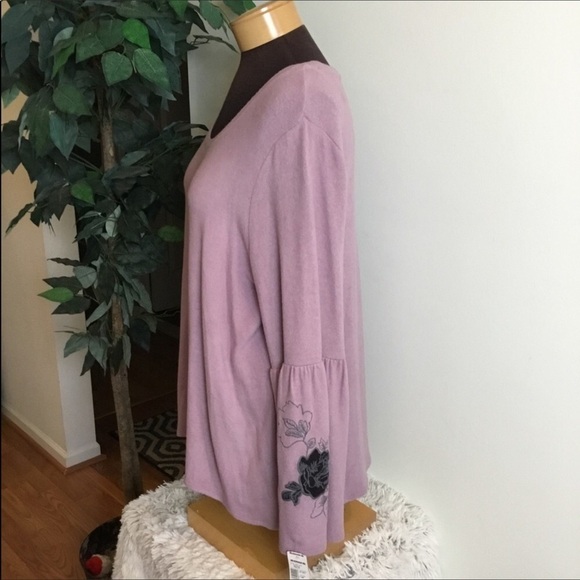SIMPLY VeraVera Wang Small purple bell sleeve Top - Picture 5 of 15